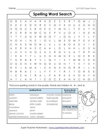 Word Search Puzzle (D-28)