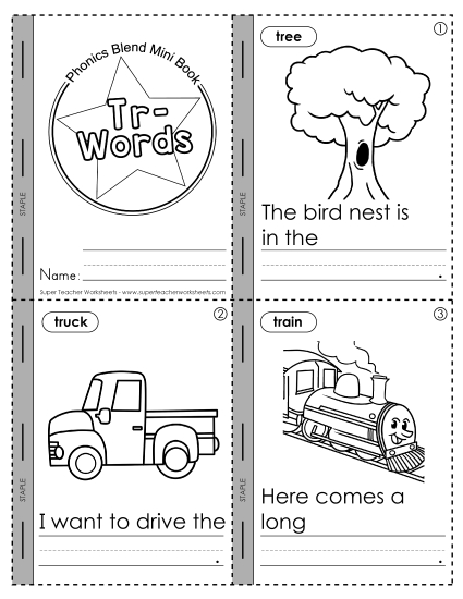 Mini-Book: Tr- Words
