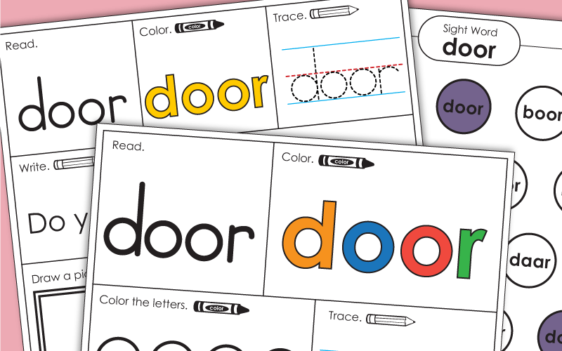 Sight Word Worksheets: Door