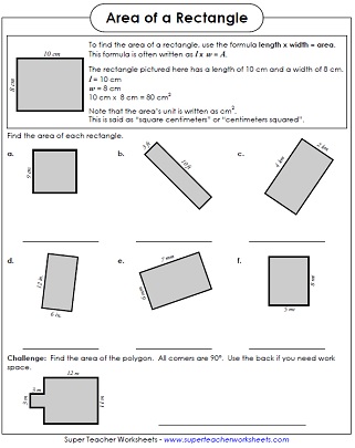 Area Worksheets