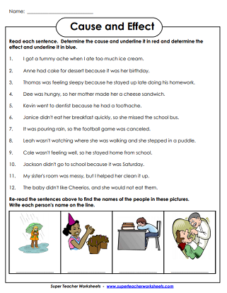 Printable Cause and Effect Worksheets
