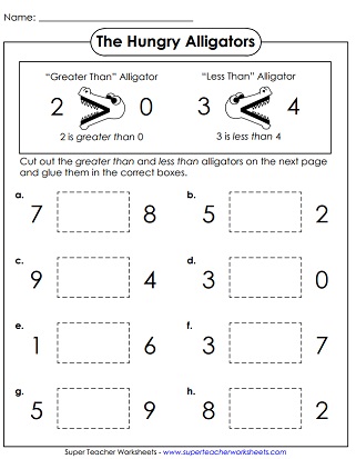 Greater - Less Than Worksheet