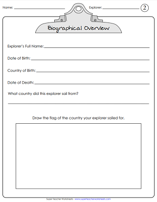 Explorers Worksheets - Report
