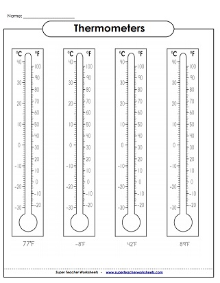 Printable Temperature Worksheets