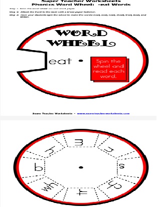 Phonics Word Wheel eat Words Worksheet Phonics Word Wheel eat Words Worksheet