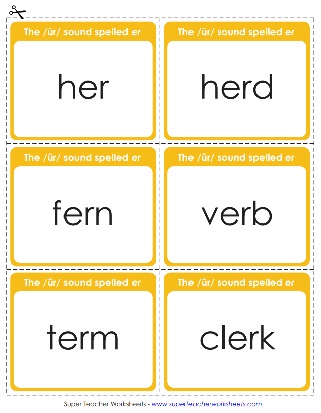 Printable Phonics Worksheets - R-controlled ER Sound