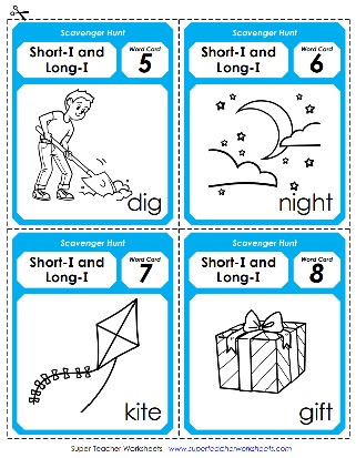 Phonics - Long I Short I Vowel Sounds - Printable Worksheets