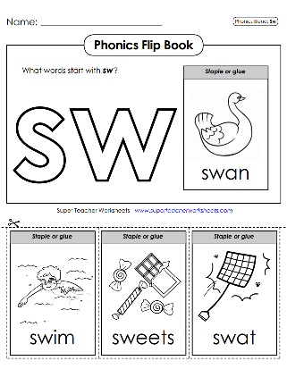 SW Consonant Blend - Printable Phonics Worksheets