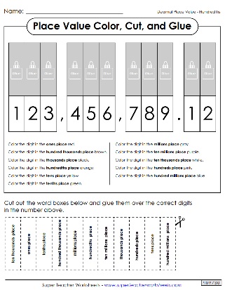Place Value Decimals Worksheet