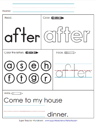 Sight Word Activity for Kids