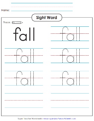Write the Sight Word: Fall