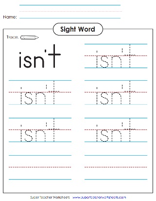 isn't Sight Word Worksheet