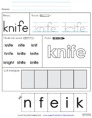 Sight Word Cut & Glue Activities