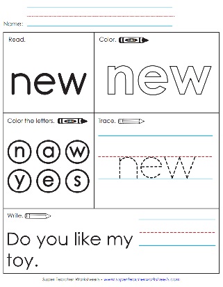 Trace & Write the Word new