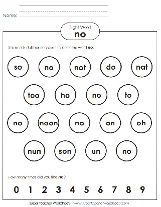 Snap Word Printable - no