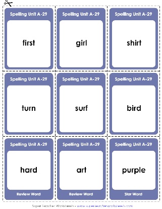First Grade Spelling Flashcards