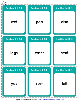 2nd Grade Spelling Flash Cards