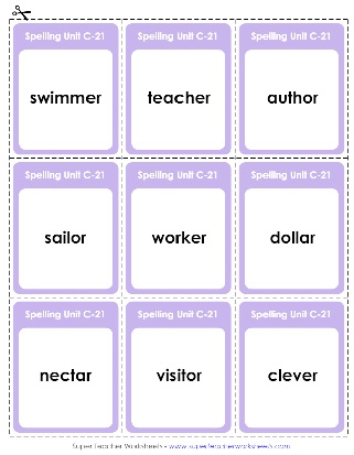 Spelling Flashcards Third Grade