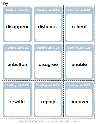 Third Grade Spelling Flashcards