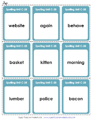 Third Grade Spelling Flashcards