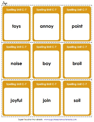 3rd Grade Spelling Word Review Cards