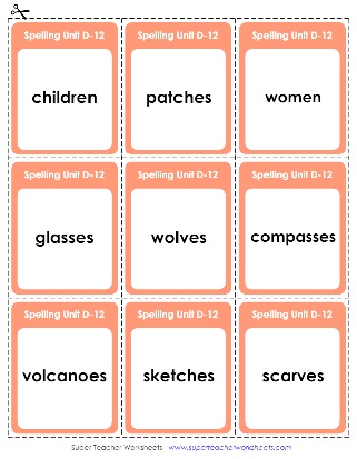 Fourth Grade Spelling Flashcards