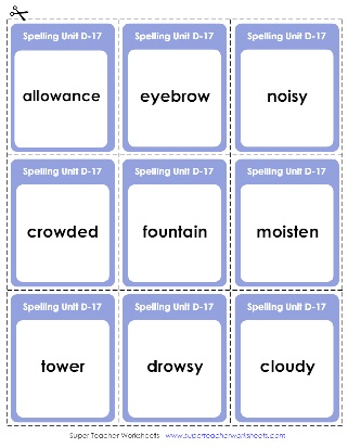 Spelling Flashcards 4th Grade