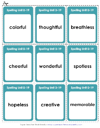 Fourth Grade Spelling Flashcards