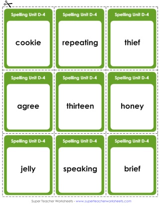 Grade 4 Spelling Flashcards