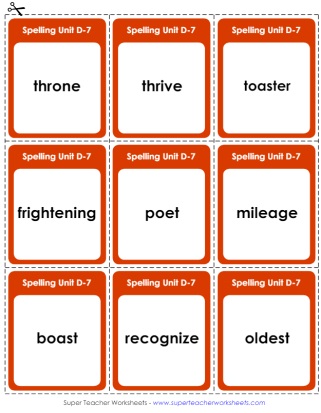 Flashcards Spelling Grade 4