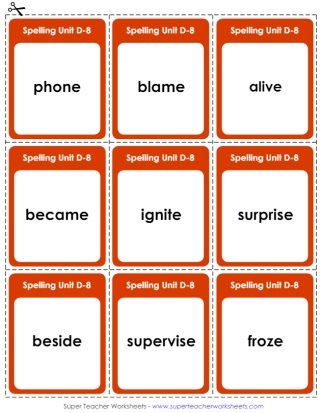 Grade 4 Spelling Flashcards