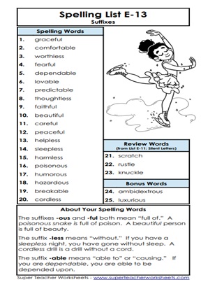 5th Grade Spelling List