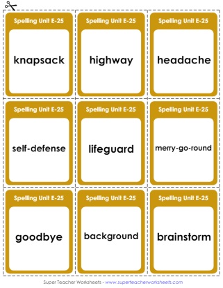 Spelling Flash Cards Grade 5