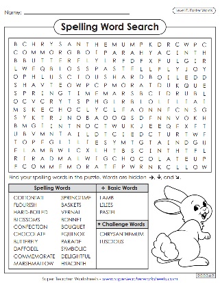 6th Grade Spelling Word Search Puzzle