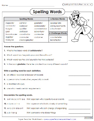 Spelling Worksheets - 6th Grade