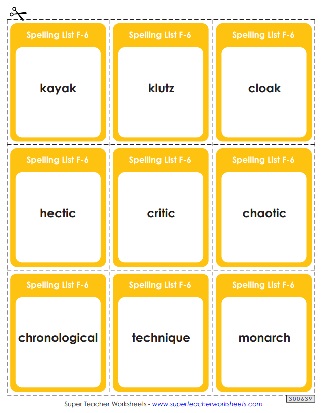 Sixth Grade Spelling Units - Flashcards