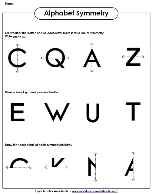 Symmetry Worksheet