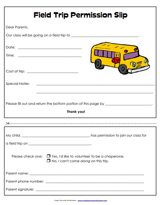 Permission Slip (Printable)